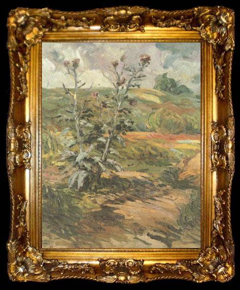 framed  Vincent Van Gogh Two Thistles (nn04), ta009-2